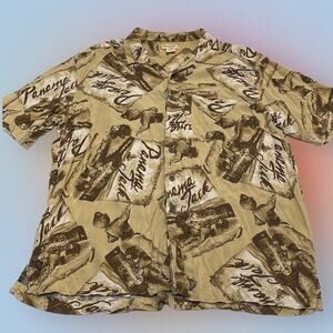 PANAMA JACK Men’s XL Tan Brown Tropical Casual Shirt